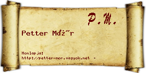 Petter Mór névjegykártya